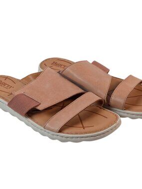 Born Oceana Sandals Women's Size 9 Medium Tan Leather Slip On Comfort Shoes